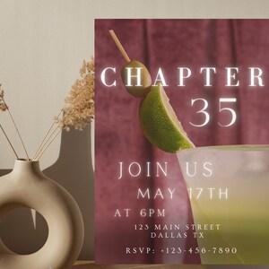 Digital 35th Birthday Invitation, 35th Birthday Invite, Birthday Dinner Invitation,