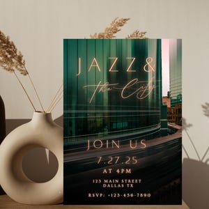 Jazz Music Flyer Template, Jazz Night Invitation, Jazz Evening Invite, Jazz Dinner Party Flyer Digital, Jazz Dinner Evite