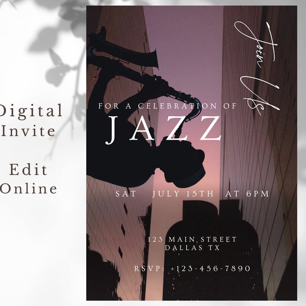 Jazz Music Invitation Etsy