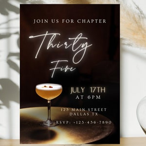 35th Birthday Invitation, 35th Birthday Evite, Dinner Invitation Template, Birthday Dinner Party Invitation, Digital Invite, Any Age