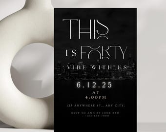 40th Birthday Dinner Invitation: Elegant Milestone Invite (Digital)