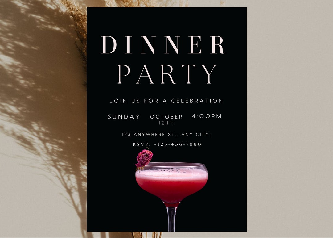 Dinner Party Invitation, Dinner Party Invite, Digital Dinner Party Invitation, Dinner Invitation