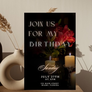 Birthday Dinner Invitation, Dinner party invitation, Birthday dinner Invite