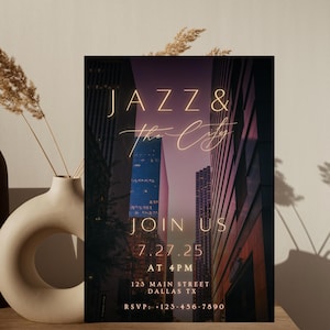 Jazz Music Flyer Template, Jazz Night Invitation, Jazz Evening Invite, Jazz Dinner Party Flyer Digital, Jazz Dinner Evite