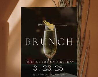 Birthday Brunch Invitation Template (Canva Editable)