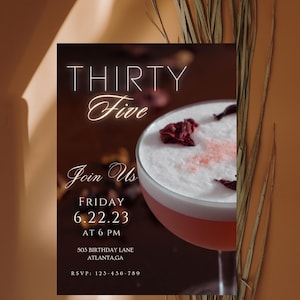 35th Birthday Invitation: Editable Party Template (Digital Download)