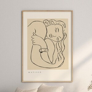 Matisse Print, Exhibition Poster, Living Room Art, Retro Print, Beige Wall Art, Abstract Art Print, Matisse, Digital Download, Printable Art