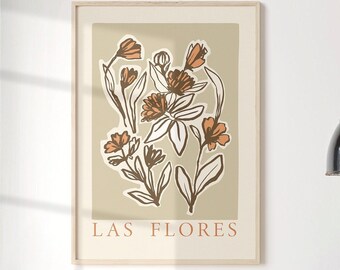 Las flores market neutral art poster The earth laughs in flowers art print Flower market poster Florist gift Beige Printable Art Matisse