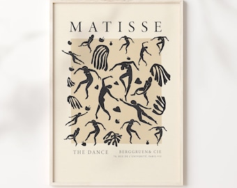 The Dance Matisse Affiche de l’exposition La Gerbe Abstrait Imprimable Wall Art Digital Télécharger Neutral Floral Minimalist Wall Art