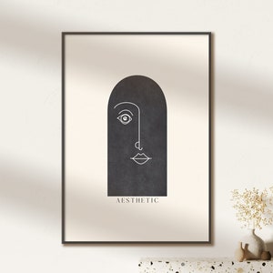Figur Zeichnung Moderne Wand Kunst Ästhetische Figur One Line Wandkunst Schwarz und weiß Kunst Digital Download