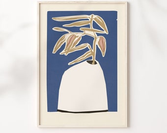 Abstract Floral Art Print: Earth Tones, Matisse Style (Digital Download)