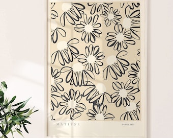 Matisse Inspired Daisy Print: Floral Wall Art (Digital Download)