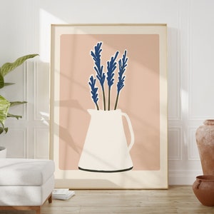 Lavendel Blumen Druck Lavendel Wand Kunst Lila Wand Kunst Floristen Geschenk Las flores Druck Marineblau und rosa Lila Blumen Minimal bedruckbar