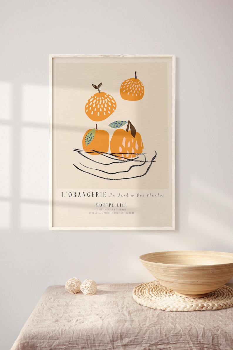 Bol avec Oranges Wall Art French Food Print Art For Dining Room Museum Exhibition Poster Instant Download Colorful Printable Art Kitchen image 1