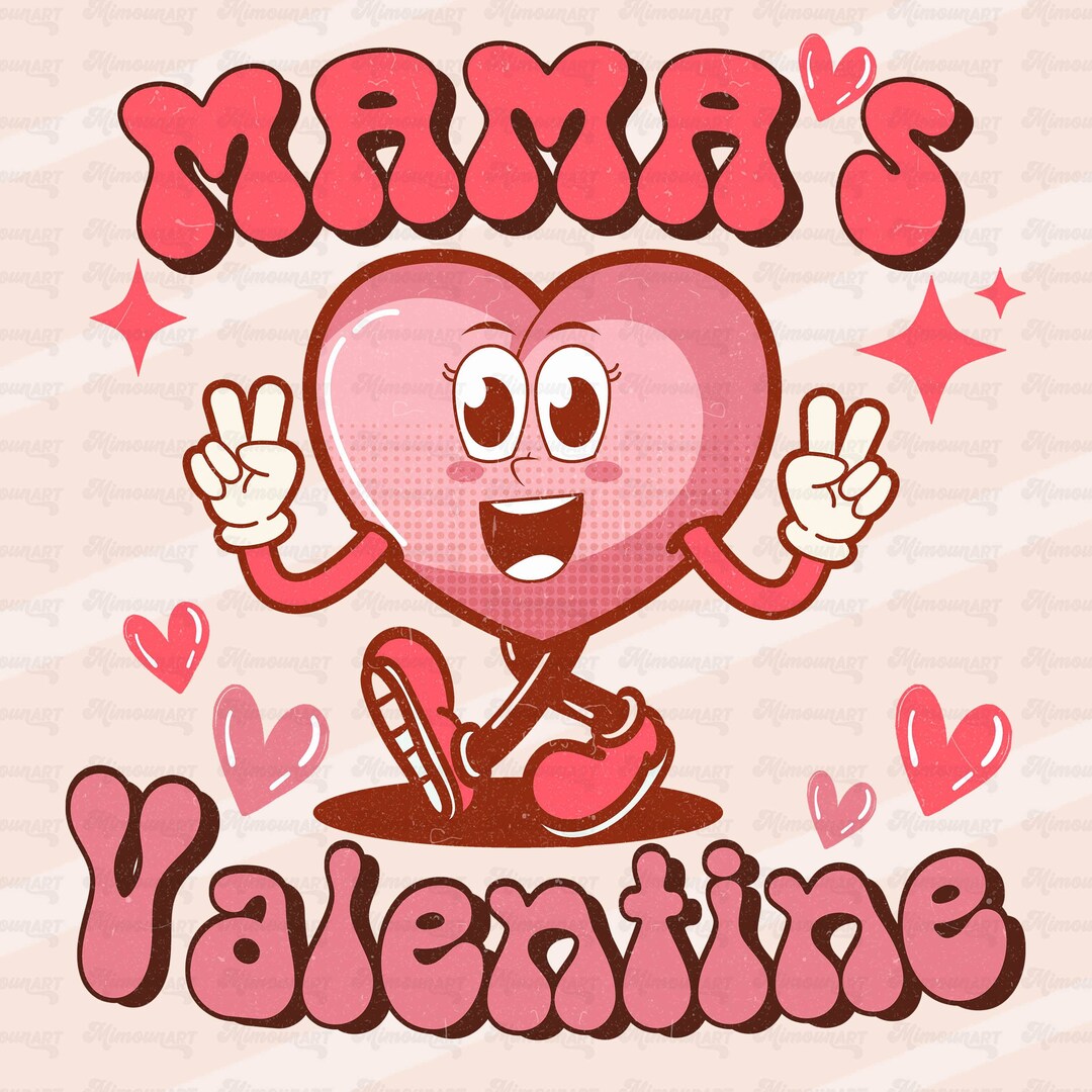 Mamas Valentine Svg Groovy Valentine Svg Kids Valentine - Etsy