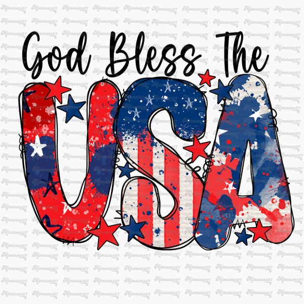 God Bless The USA PNG, American Flag png, USA Png, Blessed America Png, 4th Of July Png, Independence Day, American png, Digital Downloads