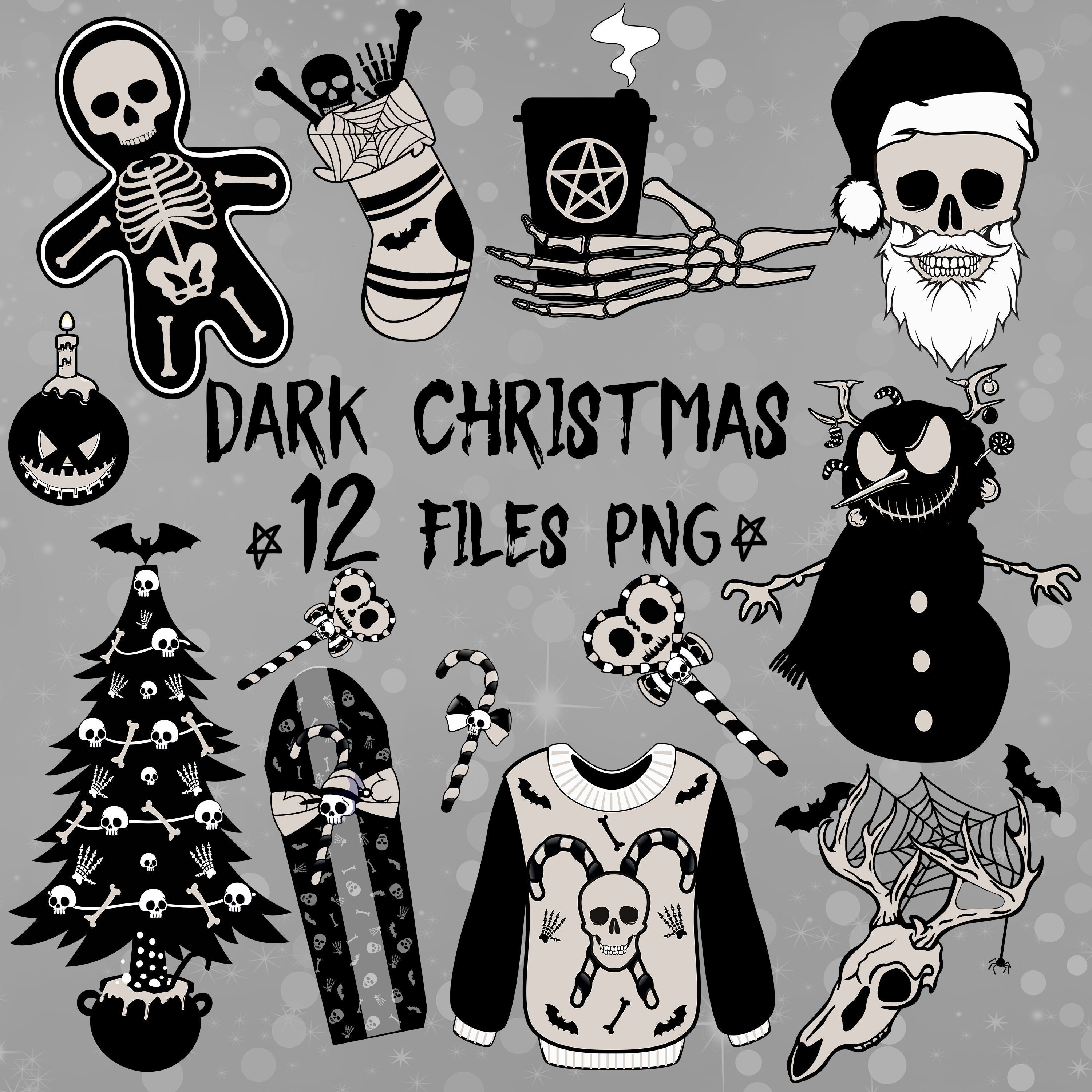 Dark Gothic Christmas Alternative Black Xmas Spooky Creepy Etsy