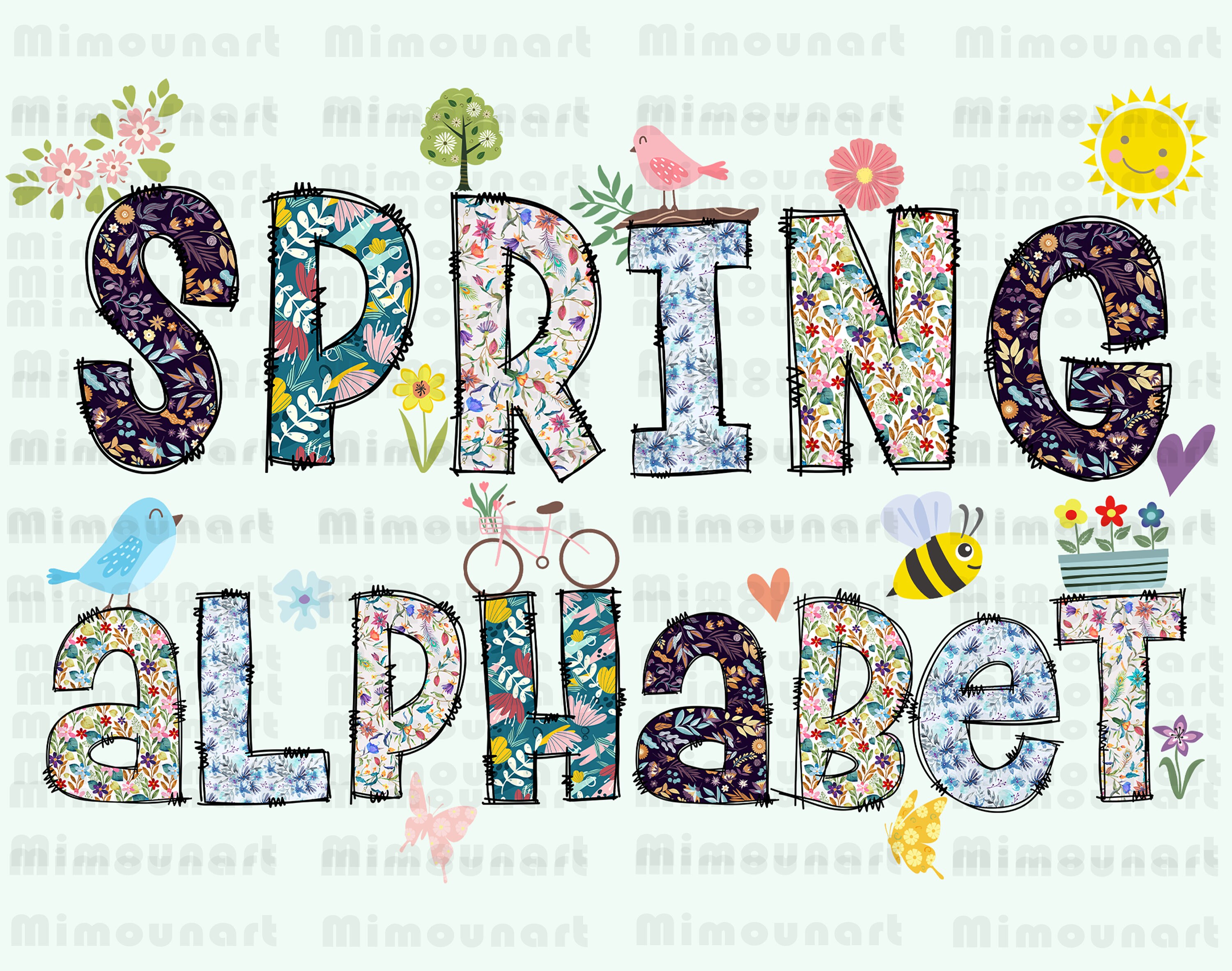 Spring Letters Png Floral Alphabet PNG Letters and Numbers - Etsy
