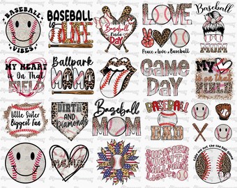 Baseball Sublimation Bundle, Baseball vibes, Game Day Baseball, baseball mom shirt, Baseball PNG Sublimation Design, Digital Download