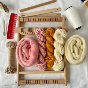 Pink Weaving Starter Kit 9 inch * 13 inch  / Complate Weaving Loom Kit