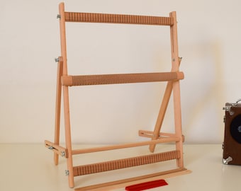 XL Beech Wood Weaving Loom With Stand & Heddle Bar (56x42 cm)