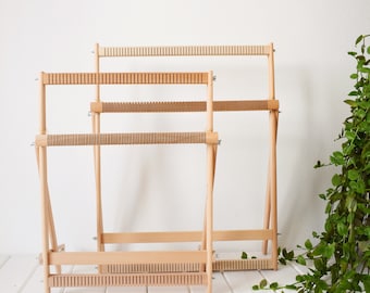 XX Large Beech Wood Weaving Loom with Stand & Heddle Bar (26x21 inch)
