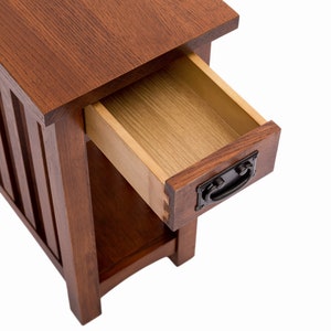 Slim Mission / Quarter Sawn Oak 1 Drawer Side Table - Etsy