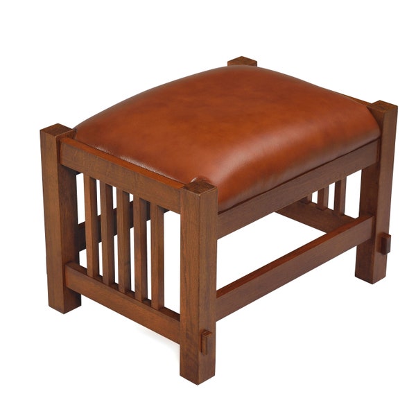 Leather Ottoman Etsy