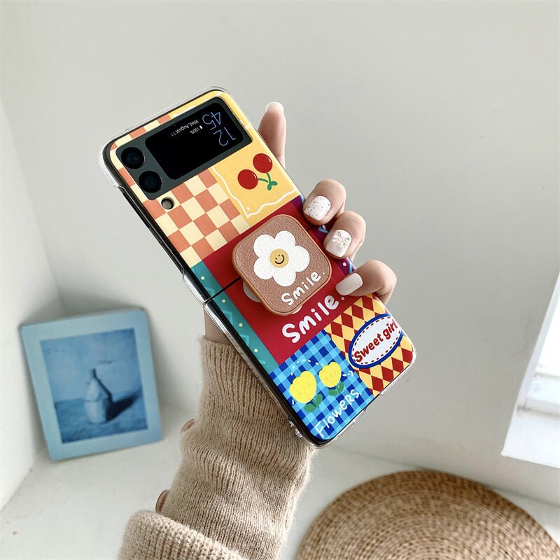 Bead Bracelet Leather Ring Phone Case for Samsung Galaxy Z Flip 5