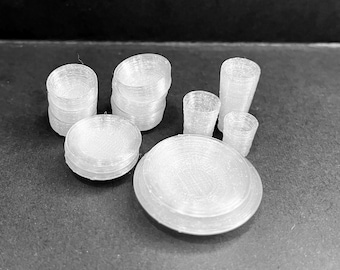 3D Digital Print ONLY Dollhouse Dinnerware, 1:12 Plates, Cups, Bowls, Dollhouse Miniatures, STL, OBJ files