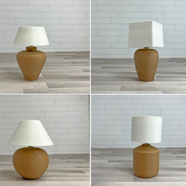 Digital File ONLY 1:12 scale 3D Lamp base and Lamp Shade Print File, comes with 4 lamp styles!