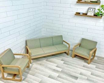 Archivo digital 3D SOLAMENTE: sofá y silla Ace a escala 1:12, archivo STL, OBJ para casas de muñecas en miniatura