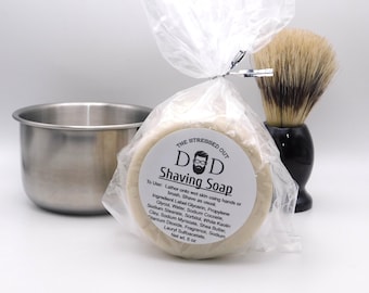 Stressed Out Dad Shaving Gift Set – Soap, Brush, Stand & Cup, Handmade Wet Shaving Kit