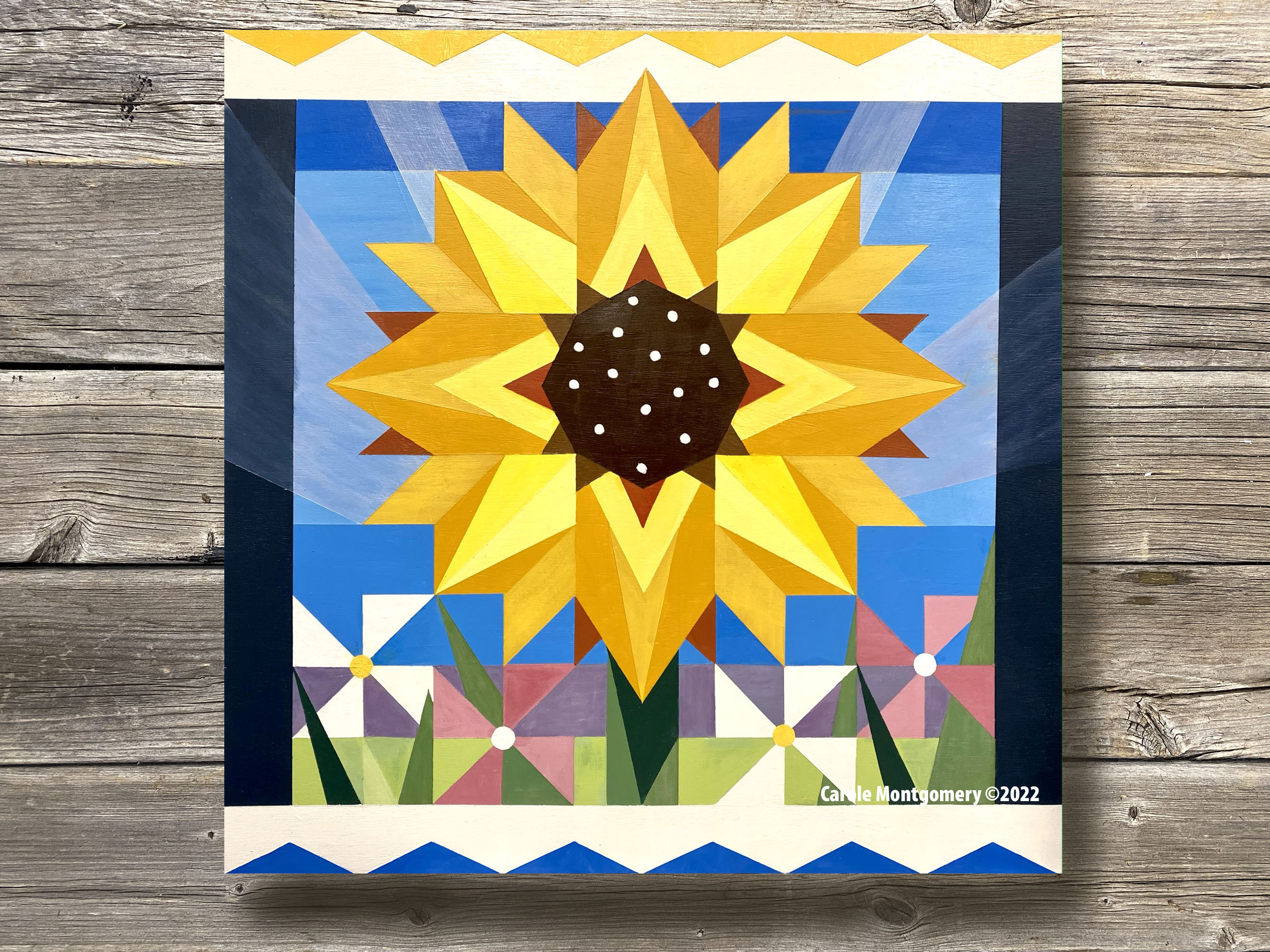 Hello Sunflower Barn Quilt Pattern and Directions for Painting Etsy