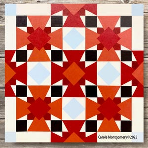 Red Checks Barn Quilt Pattern: DIY Painting Wall Art (PDF Download)