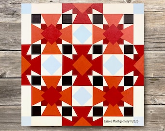 Red Checks  Barn Quilt Painting Pattern: DIY Wall Art Tutorial (PDF Download)