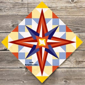 Summer Star Barn Quilt Pattern and Directions for Painting this Outdoor Art