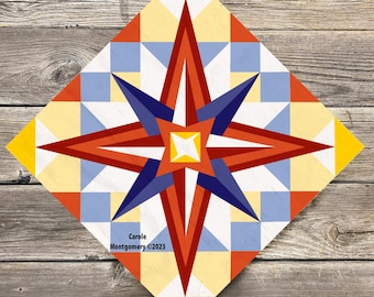 Summer Star Barn Quilt Painting Pattern: DIY Wall Art Tutorial (PDF Download)