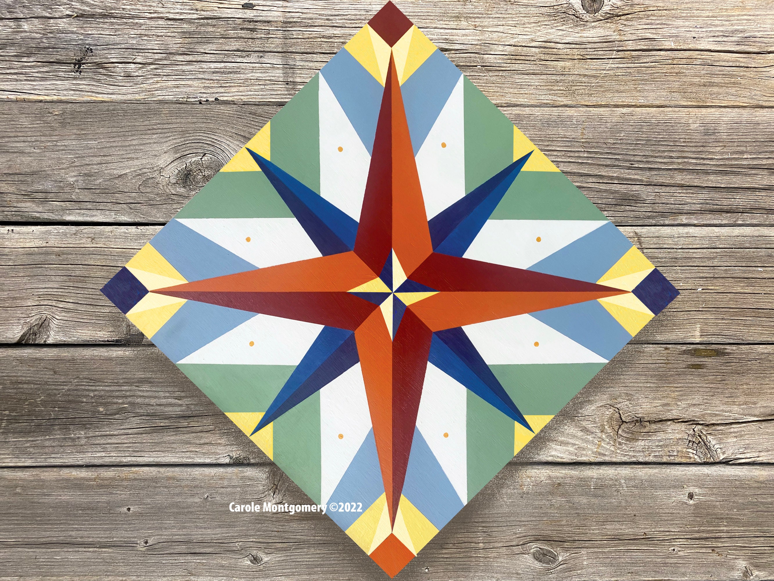 Mariner's Compass Barn Quilt Pattern and Directions to Etsy