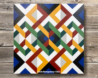 Gewebte Herzen Barn Quilt PDF Pattern und Richtungen zu dieser Outdoor Art zu malen