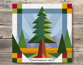 Pine Tree Barn Quilt Painting Pattern: DIY Wall Art Tutorial (PDF Download)