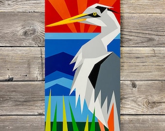 Heron Barn Quilt Painting Pattern: DIY Wall Art Tutorial (PDF Download)