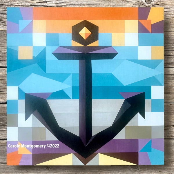 Drop Anchor Barn Quilt Pattern and Directions to Paint this Outdoor Art