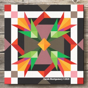 Floral Flare PDF Downloadable Barn Quilt Pattern and Directions for Painting this Outdoor Art