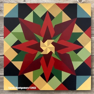 Holiday Bloom Barn Quilt Anleitung zum Bemalen dieser Outdoor Kunst