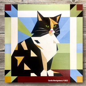 Confident Calico Cat Barn Quilt Pattern and Directions for Painting this Outdoor Art