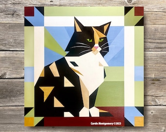 Confident Calico Cat Barn Quilt Painting Pattern: DIY Wall Art Tutorial (PDF Download)