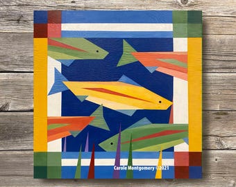 Gone Fishing: schuurquiltpatroon en instructies voor het schilderen van deze buitenkunst