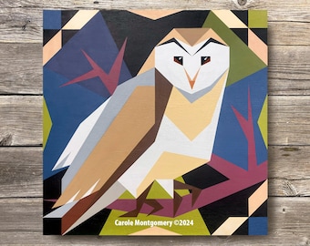 Wise Old Owl Barn Quilt Painting Pattern: DIY Wall Art Tutorial (PDF Download)