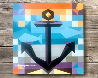 Drop Anchor Barn Quilt Painting Pattern: DIY Wall Art Tutorial (PDF Download)